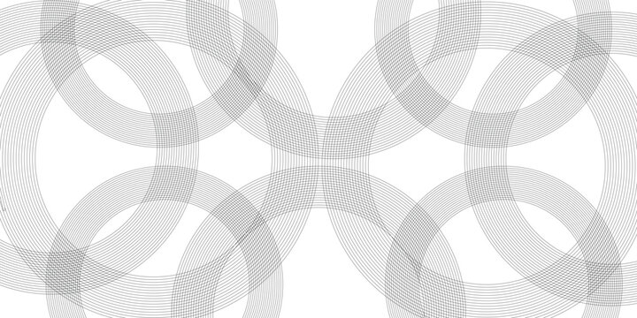 Abstract background with black lines circle and white background design Geometric design with dynamic on white background in concept, wave. circle shapes design. 