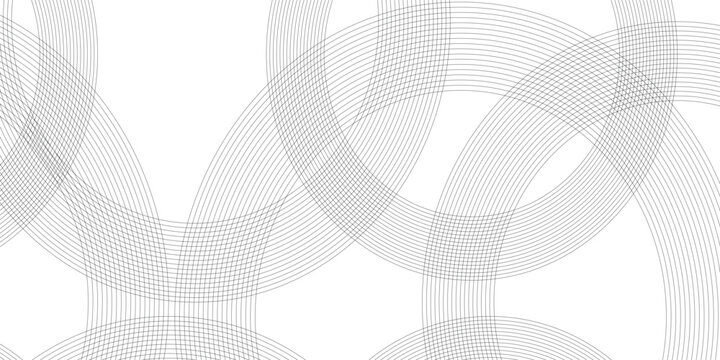 Abstract background with black lines circle and white background design Geometric design with dynamic on white background in concept, wave. circle shapes design.