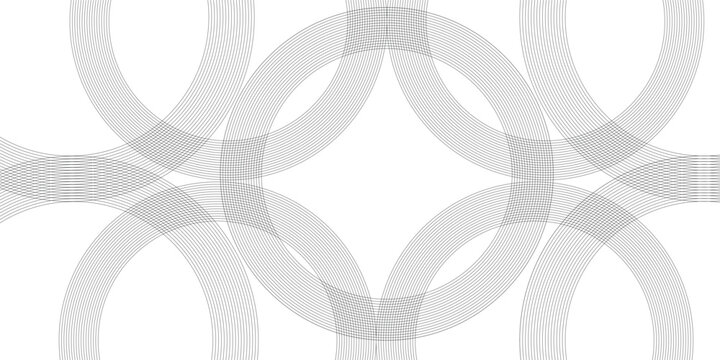 Abstract background with black lines circle and white background design Geometric design with dynamic on white background in concept, wave. circle shapes design.
