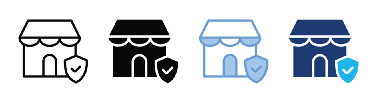 Shop icon set multiple style collection