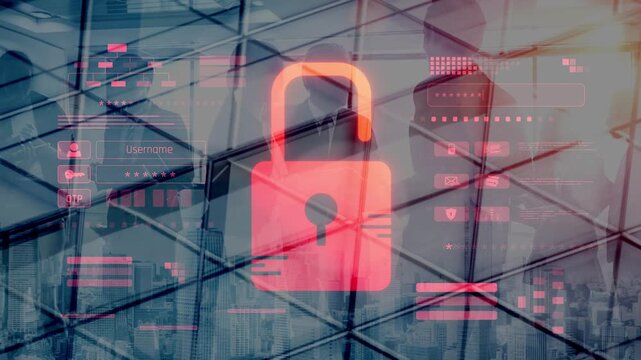 Digital security concept illustrating a cybersecurity breach, with a red unlocked padlock indicating data exposure among secure systems, emphasizing system vulnerability and risk Marrow