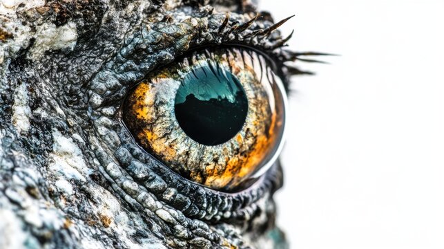 Detailed Macro Eye of a Reptilian Creature