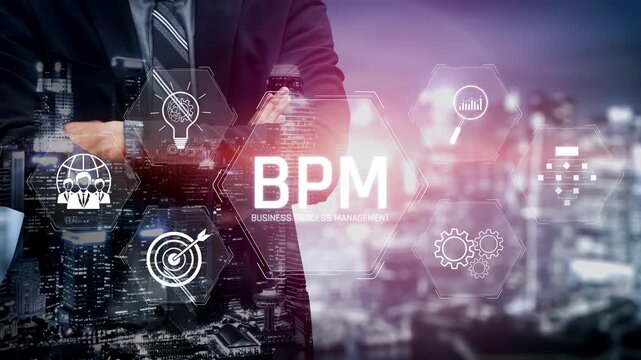 Business Process Management concept showing workflow analysis, process optimization, team collaboration, automation, and performance improvement Marrow