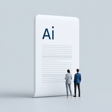 AI content generation system for documents, automated writing and summarization concept