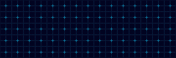 Deep blue seamless grid with dotted structure and bright cross points creating dynamic technological background for data visualization digital interfaces futuristic systems and innovation themes © SpainArts