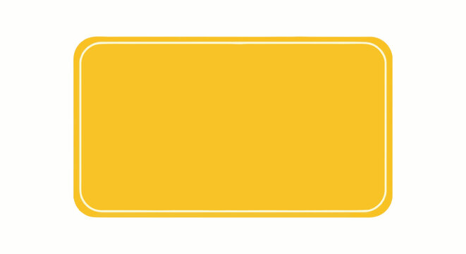 A solid yellow rectangular shape with rounded corners and a thin white border