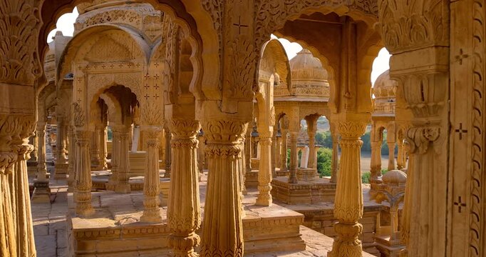Bada Bagh cenotaphs ancient indian architecture in Rajasthan.
