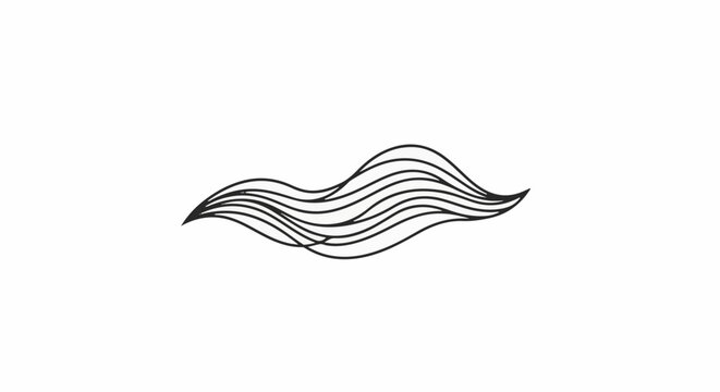 Abstract illustration of multiple flowing, parallel, wavy lines forming a crest