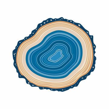 Abstract Blue Agate Slice Illustration