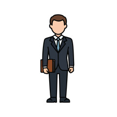 Obraz premium Flat Vector Cartoon Profession Icons Set, Faceless People, Modern Job and Career Characters Isolated on White Background
