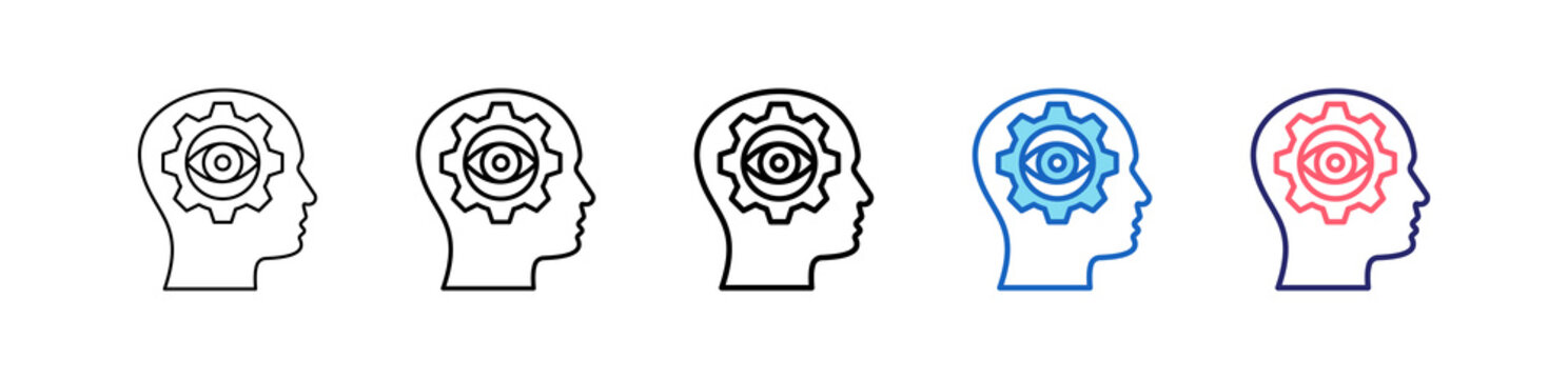 Self Awareness Icon In 5 Different Styles Set Collection.   