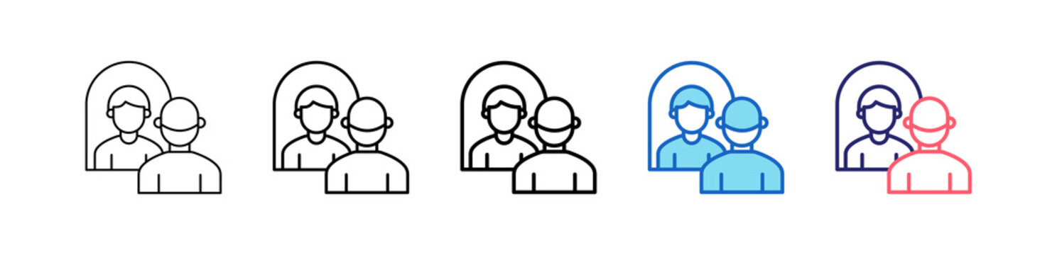Self Reflection Icon In 5 Different Styles Set Collection.   