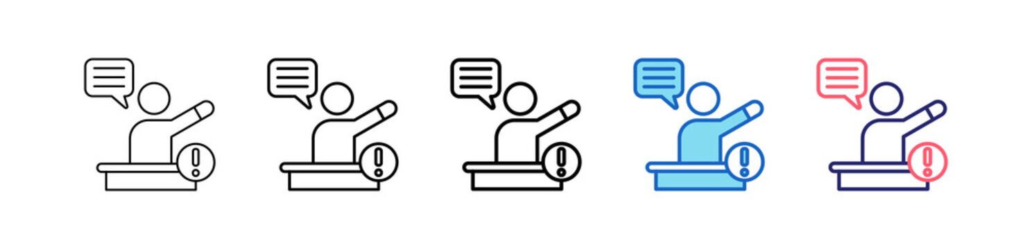 Assertive Icon In 5 Different Styles Set Collection.   