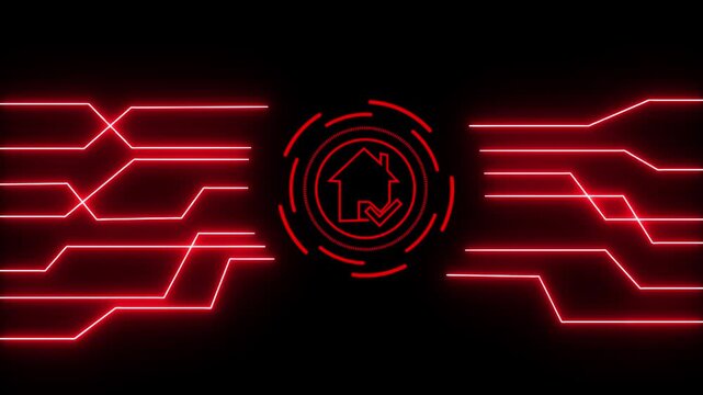 File #: buckminsterfullerene digital security animation concept with a padlock icon animated