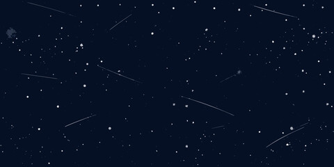 dark blue night sky with white stars and shooting stars celestial background high quality professional © Bithi