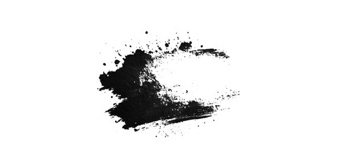 Fototapeta premium Abstract black grunge ink paint splatter splash brushstroke texture background.