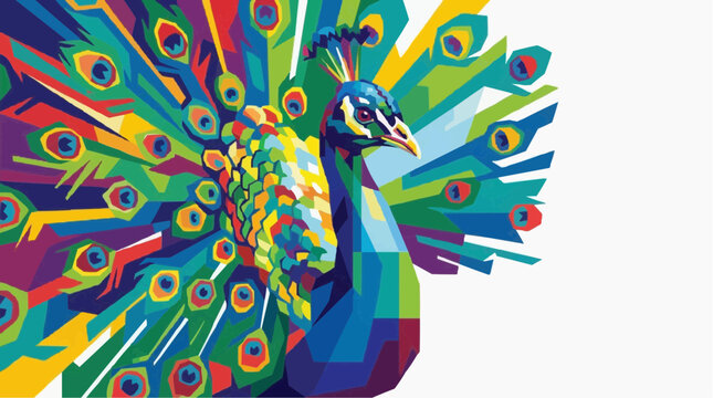 Peacock pop art in wpap style