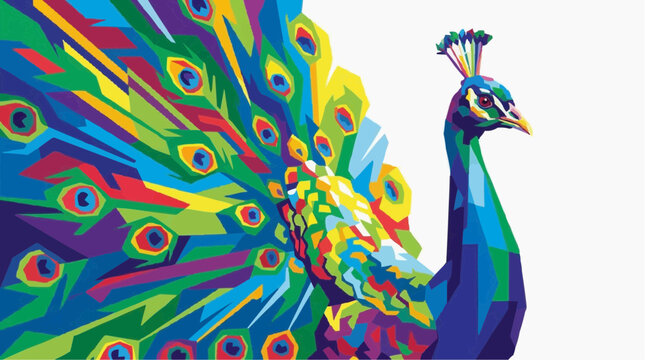 peacock feather in wpap style