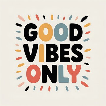 Good vibes only inspirational colorful motivational quote