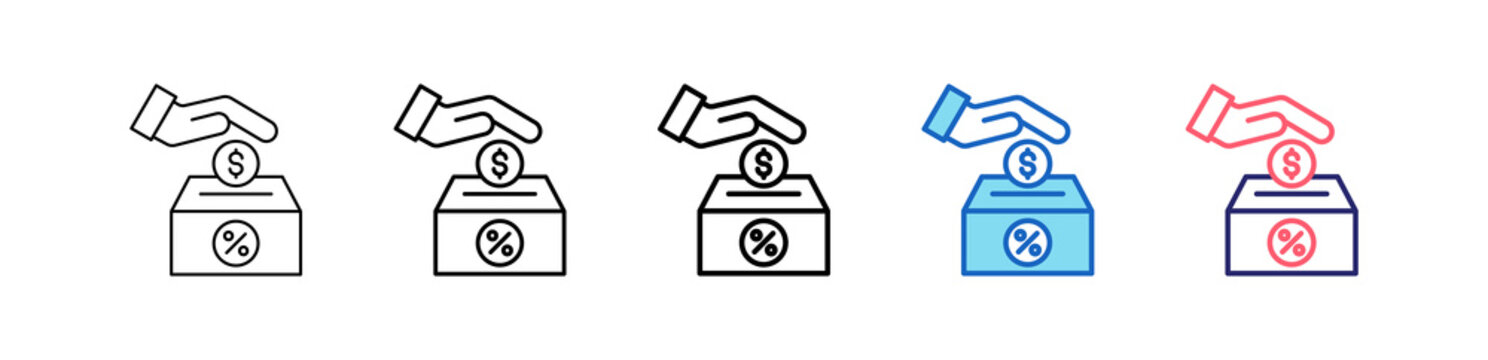 Deposit Icon In 5 Different Styles Set Collection.   