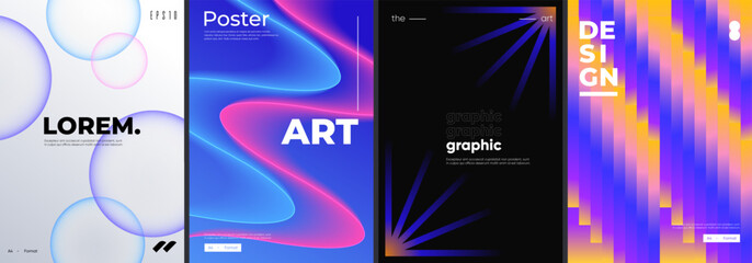Fototapeta premium Futuristic posters collection with different design.