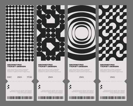 Minimalist geometric Event Tickets collection.