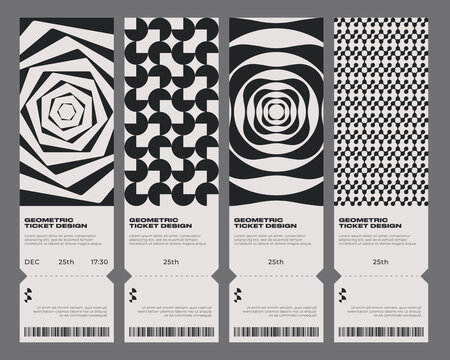 Minimalist geometric Event Tickets collection.