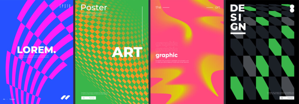 Futuristic posters collection with different design.