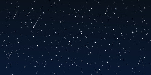 Night sky with stars and shooting stars dark blue backdrop celestial illustration high quality professional © Pabitra