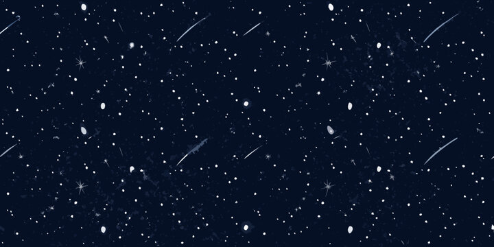 dark blue night sky with scattered stars and shooting stars seamless pattern high quality professional
