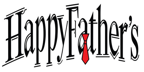 Happy fathers day text with red necktie typography © garin