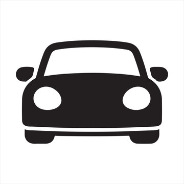 Car Front View Icon - Automobile Vehicle Transport Automotive Symbol

