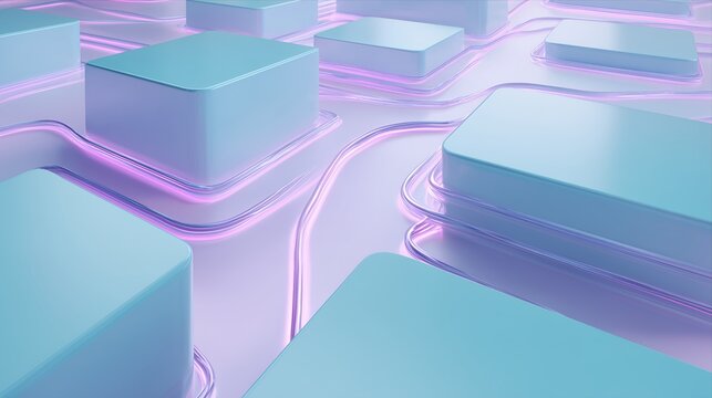 Abstract SaaS Platform Background with Fluid Data Flow Cloud Connectivity Network System Digital Technology Infrastructure and Real Time Software Integration Architecture Design