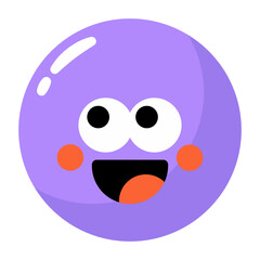 Naklejka premium Cute purple circle cartoon character isolated on transparent background.