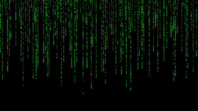 Digital Matrix Style, matrix style digital rain, green glowing code, dark background, futuristic hacker theme, high resolution
