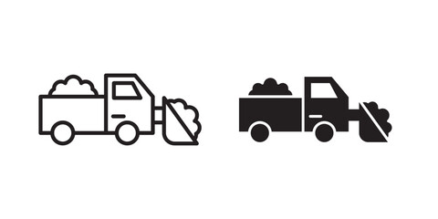 Snowplow icon Waste Collection Truck Icons – Line and Glyph Style Vector Pack Garbage Truck Icon Pack – Outline & Filled Sanitation Symbols Trash Pickup Vehicle Icons – Editable Vector Set  © MuhammadKhaqan