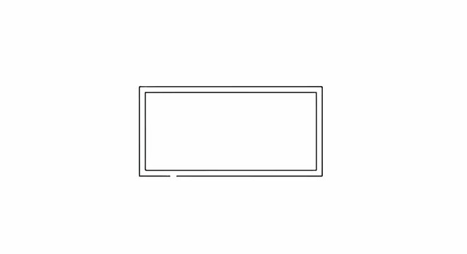 Minimalist double rectangular frame on a white background