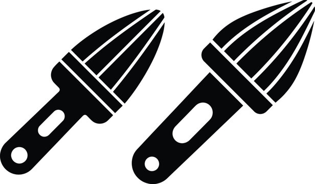 Citrus juicer reamer icon set, vector illustration of manual fruit squeezer tool for lemon and orange juice