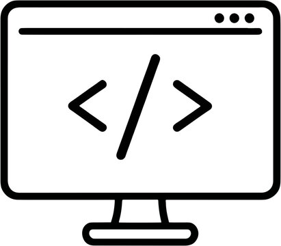 Code Editing Screen Vector Icon Interface Design