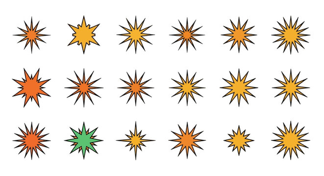 Bursting Starbursts: A Collection of Colorful Exploding Star Shapes
