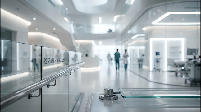 Radiant ethereal hospital studio with minimalist architectural l