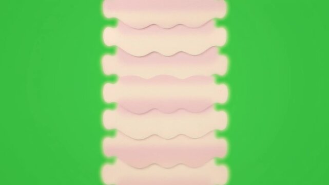 Abstract layered organic shapes with soft gradient lighting on a green