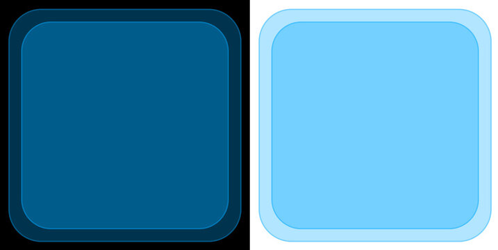 Blue Rounded Square Interface Button Minimal Clean Modern UI Element Soft Corner Digital App Design Background