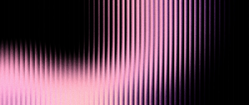 Vertical ribbed glass gradient in blush pink, lilac, and lavender tones featuring grainy texture over abstract background for media website banners.