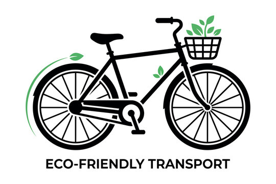 Vintage bicycle with flower basket an eco friendly transportation illustration