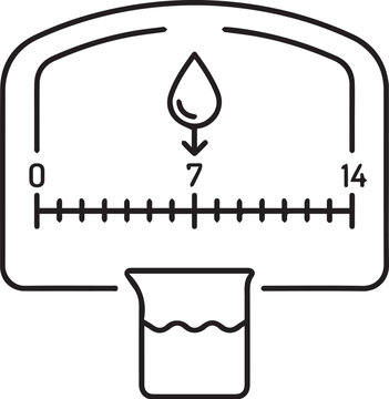 pH Scale and Beaker Illustration