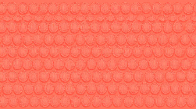 Peach coral bubble wrap texture for packaging and fragile item protection background with protection
