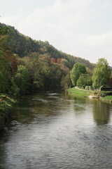 Obraz premium Village de Hamoir, le long de l'Ourthe en Wallonie, Belgique