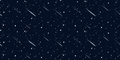 night sky with shooting stars and sparkling stars dark blue background high quality professional detailed © Apurba