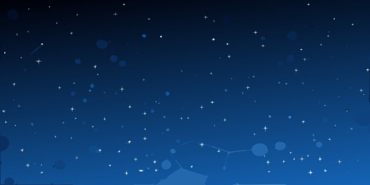 Deep blue cosmos background with scattered stars and connected constellation dots high quality professional detailed
